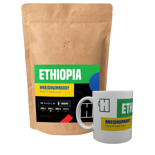 PACHET CANĂ & CAFEA ETHIOPIA 500 GR 